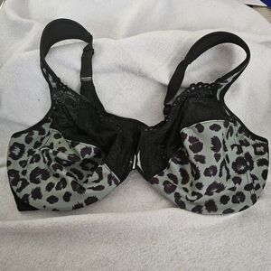 Glamorise WonderWire Front-Closure Underwire Cheetah Print 42DD Bra 1245